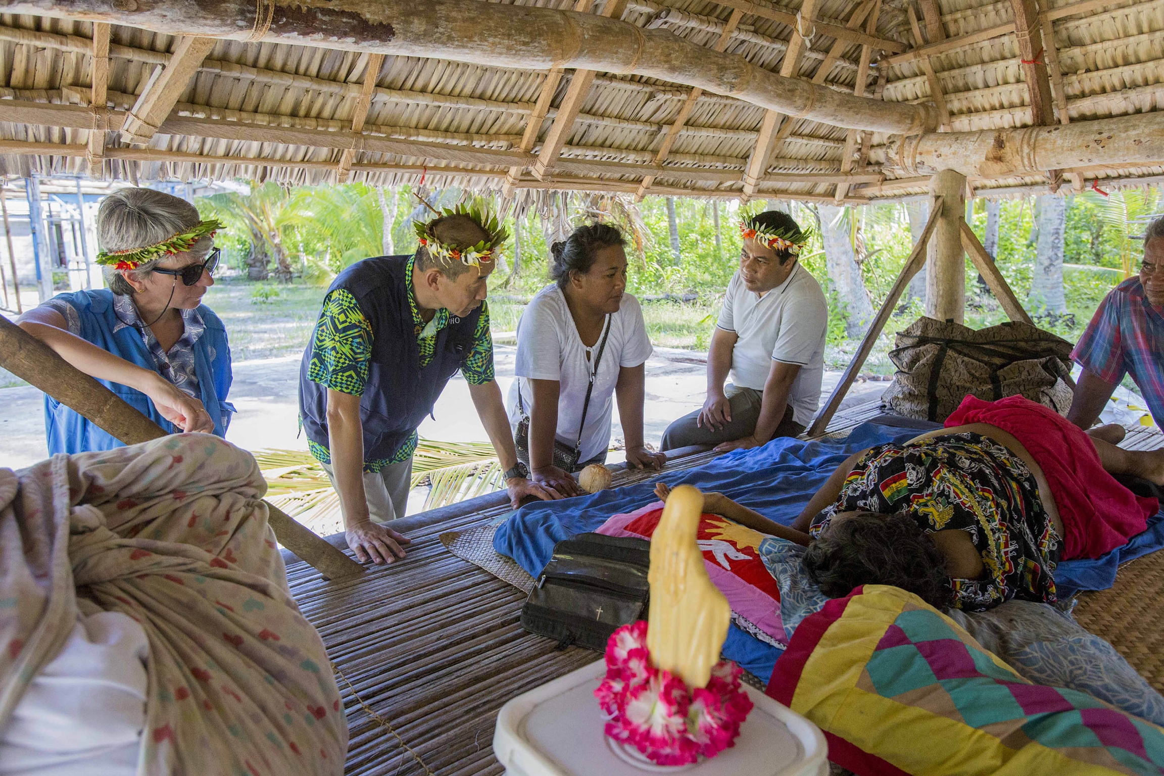 WHO’s Dr Takeshi Kasai at Taburao Health Clinic on Kiribati’s Abaiang Island